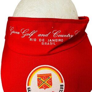 Gávea Golf & Country Club Hat Rio De Janeiro Red Golf Visor Adjustable Strap